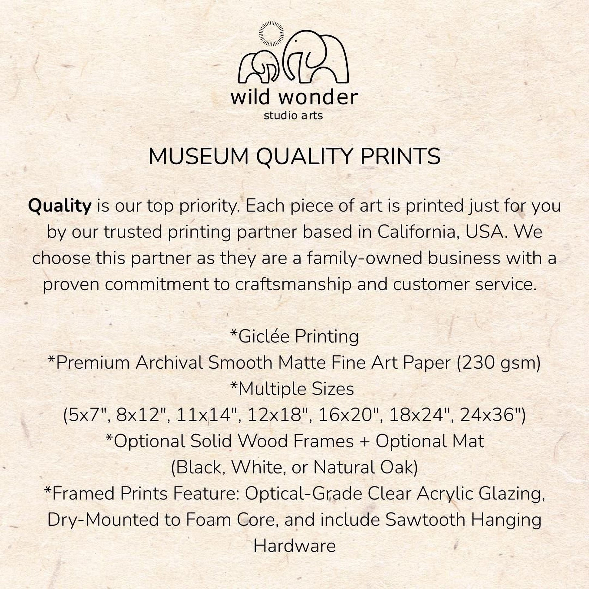The image is a collage of various images, including a logo, a text box, and a list of different print sizes and features.