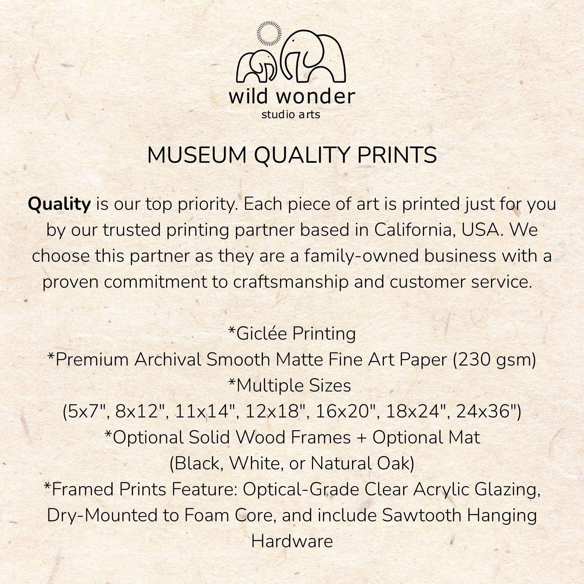 The image is a collage of various images, including a logo, a text box, and a list of different print sizes and features.