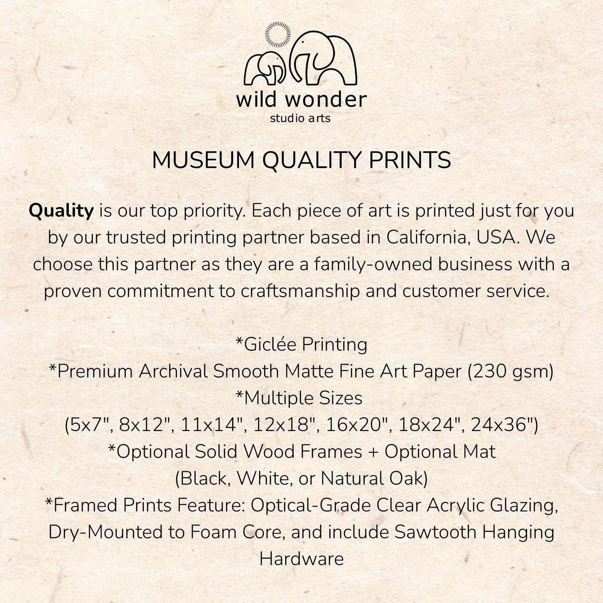 The image is a collage of various images, including a logo, a text box, and a list of different print sizes and features.